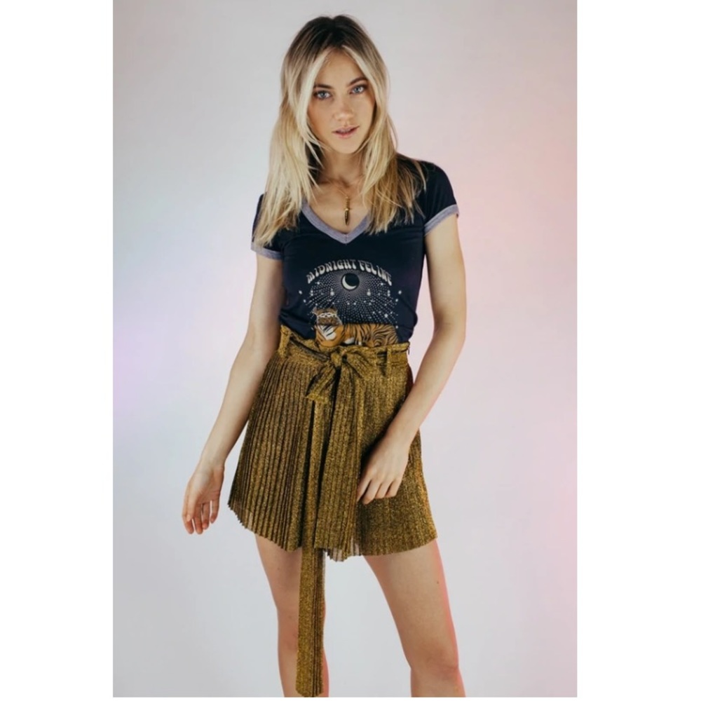 Lenni the Label Virtue mini skirt in gold xs